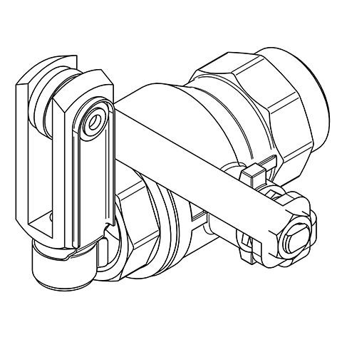 KWC Aquarotter Kugelhahn, Edelstahl, Hebel links, 2030025020, 2030025020