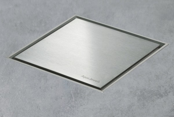 ESS Aqua Jewel Quattro 15x15 cm, Zero Edelstahl gebürstet, variable Sperrwasserhöhe von 50 bis 25 mm