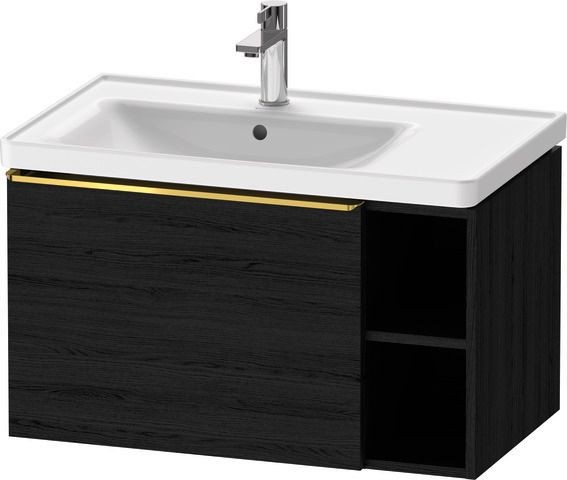 Duravit D-Neo Waschtischunterbau wandhängend Eiche Schwarz Matt 784x452x440 mm - DE4258034160000