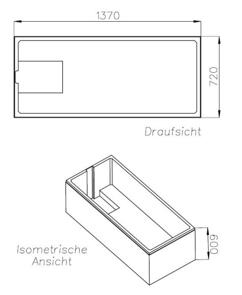 Neuesbad Wannenträger für Kaldewei Saniform Plus Nr.366 140x75