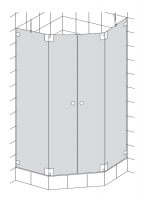 HSK Kienle K.62 Fünfeck, HSK Kienle K.62 Fünfeck, 2 Drehtüren mit 180° Beschlag und 2 Seitenteile