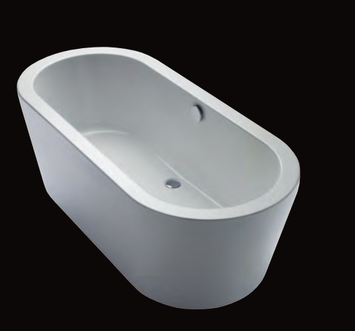 Repabad Livorno 170/80 oval F freistehende Badewanne, L: 1700, B: 800, H: 610 mm, weiss