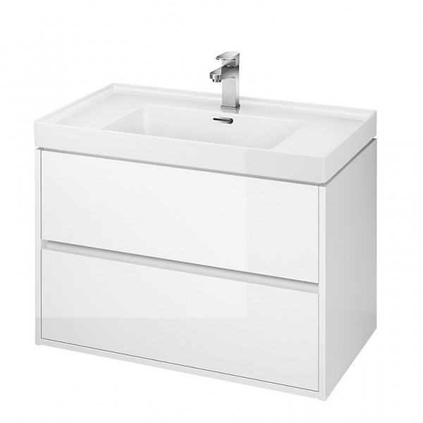 Neuesbad Serie 300 Waschtischunterschrank, B:794, T:447, H:533mm, weiss glänzend Lack