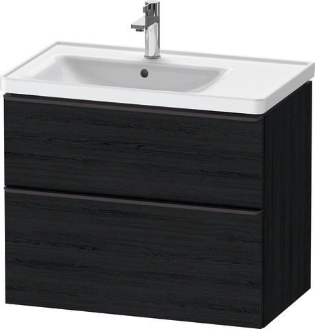 Duravit D-Neo Waschtischunterbau wandhängend Eiche Schwarz Matt 784x452x625 mm - DE43570BD160000