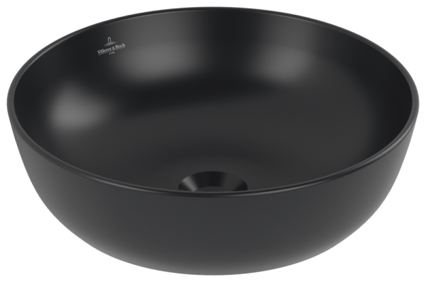 Villeroy & Boch Aufsatzwaschbecken Artis 417943 430x 430mm Rund ohne Überlauf Pure Black CeramicPlu