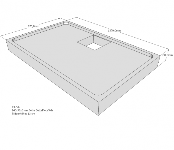 Neuesbad Wannenträger für Bette Floor Side 1400x900