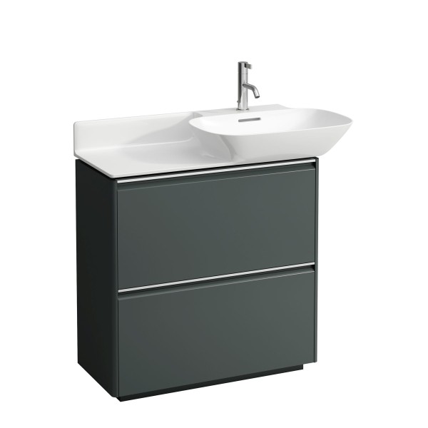 LAUFEN Waschtischunterschrank BASE 348x769x768 bodenst. 2Schubl Griff alu. f.WT H813301/2 verkehrsgr