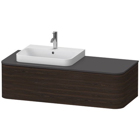 Duravit Happy D.2 Plus Konsolenwaschtischunterbau wandhängend Nussbaum gebürstet Matt 1300x550x354 m