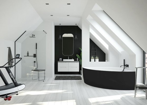 Hoesch Badewanne iSensi Eck 1500x1500 Monolith mit Befüllung in Weiss