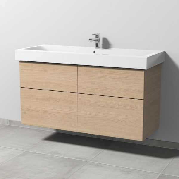 Sanipa 3way Waschtischunterbau zu Geberit iCon Waschtisch mit 4 Auszügen, Eiche-Nordic