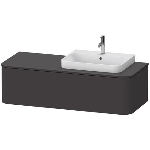 Duravit Happy D.2 Plus Konsolenwaschtischunterbau wandhängend Graphit Supermatt 1300x550x354 mm - HP