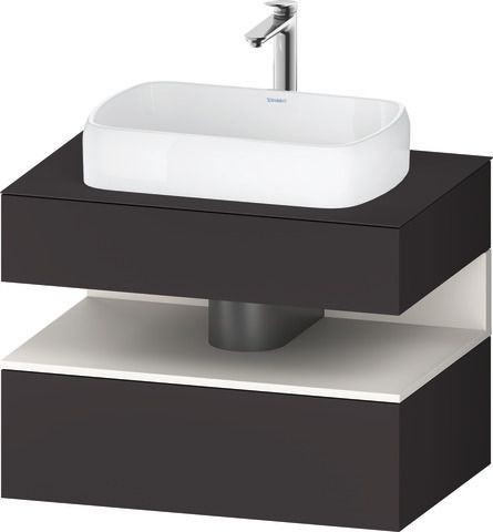 Duravit Qatego Konsolenwaschtischunterbau wandhängend Graphit Supermatt 800x550x600 mm - QA473008480