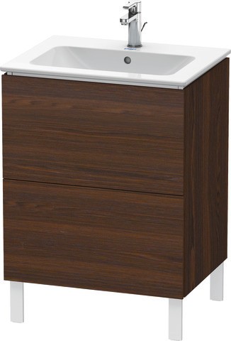 Duravit L-Cube Waschtischunterbau bodenstehend Nussbaum gebürstet Matt 620x481x704 mm - LC662506969