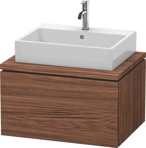 Duravit L-Cube Konsolenwaschtischunterbau wandhängend Nussbaum dunkel Matt 720x547x400 mm - LC581102
