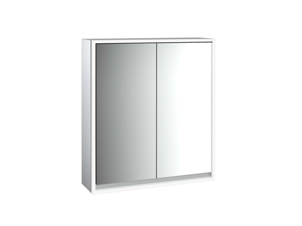 emco LED-Lichtspiegelschrank Loft Aufputz, 600 mm, 2-türig Rückwand verspiegelt, 979805104