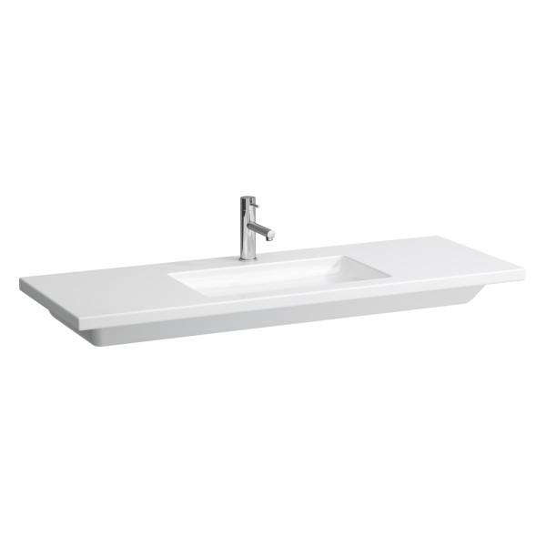 LAUFEN Waschtisch Living Square 480x1300x120, 1 Hahnloch, ohne Überlauf, weiss, H8164350001111