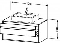 Duravit Duravit Waschtischunterschrank wandhängend Ketho T:550, B:1000, H:496mm, KT6655 , Front/Korpus: kast