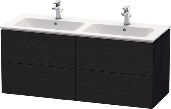 Duravit L-Cube Waschtischunterbau wandhängend Eiche Schwarz Matt 1290x481x550 mm - LC625901616
