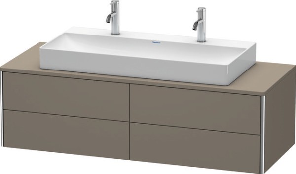 Duravit XSquare Konsolenwaschtischunterbau wandhängend Flanell Grau Seidenmatt 1400x548x400 mm - XS4