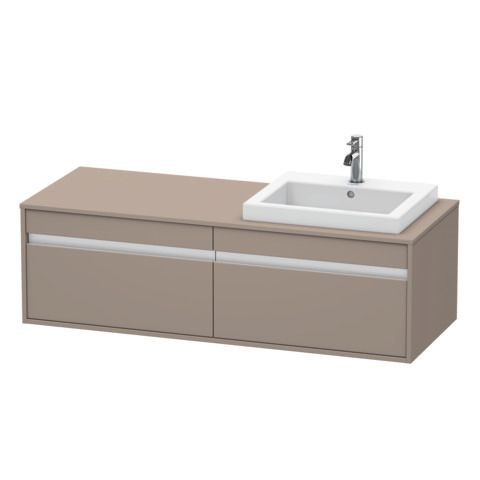 Duravit Ketho Konsolenwaschtischunterbau wandhängend Basalt Matt 1400x550x426 mm - KT6797R4343