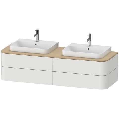 Duravit Happy D.2 Plus Konsolenwaschtischunterbau wandhängend Nordic Weiß Seidenmatt 1600x550x408 mm