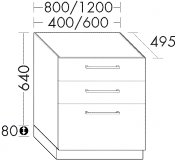 Burgbad Unterschrank Crono HGL 720x800x495 Trend-/RAL Ultramatt, SEVM080F5701