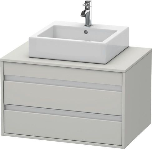 Duravit Ketho Konsolenwaschtischunterbau wandhängend Betongrau Matt 800x550x496 mm - KT665400707