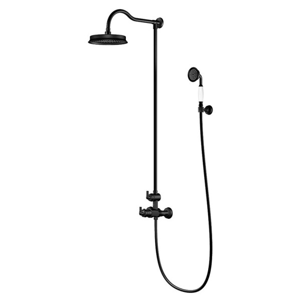 Steinberg Serie 350 Brauseset, komplett mit Thermostatarmatur, mit Regenbrause und Handbrause, matt