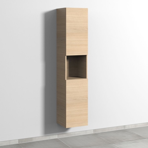 Sanipa 3way Hochschrank mit 2 Türen und 1 offenem Fach, Eiche-Nordic