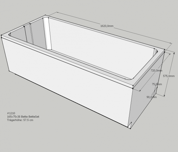 Neuesbad Wannenträger für Bette Set 165x75