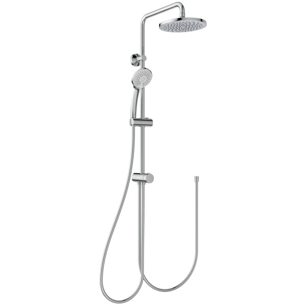 Ideal Standard Duschsystem Ceratwist T20 ohne Armatur 3-fach-Handbrause und runde Kopfbrause Chrom,