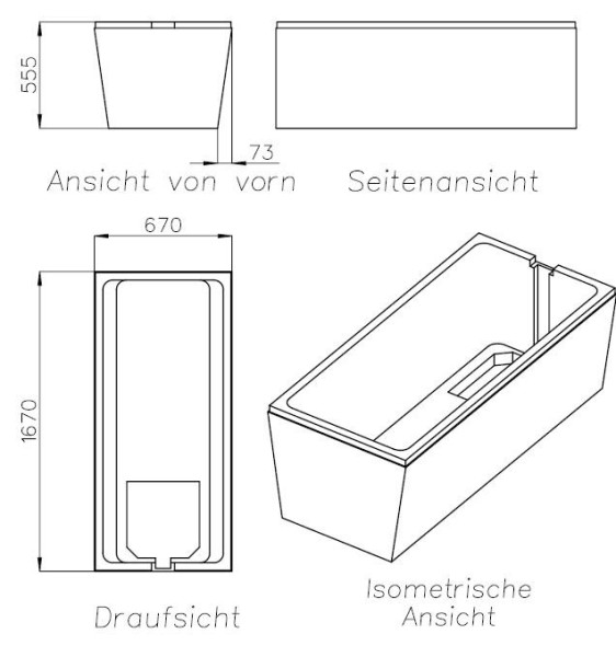 Neuesbad Wannenträger für Roca Contesa 170x70