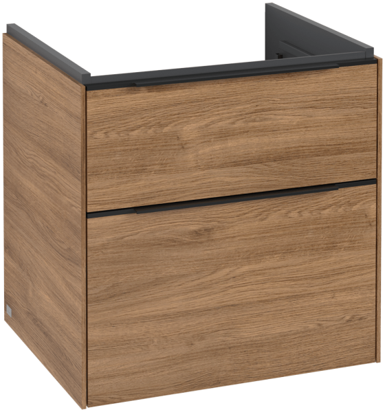 Villeroy & Boch Subway 3.0 Waschbeckenunterschrank, 2 Auszüge, 572 x 579 x 462 mm, Kansas Oak / Kans