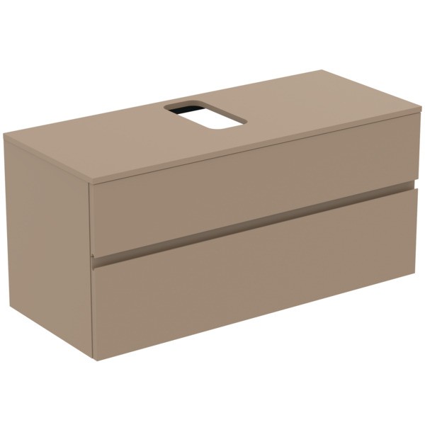 Ideal Standard Waschtischunterschrank Finesse Ausch.mitte 1202x505x558mm 2 Auszüge Greige matt, E350