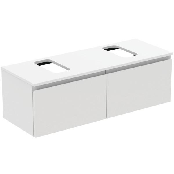 Ideal Standard Waschtischunterschrank Finesse Ausschnitt r/l 1200x440x388mm 2 Auszüge Weiss matt, E3