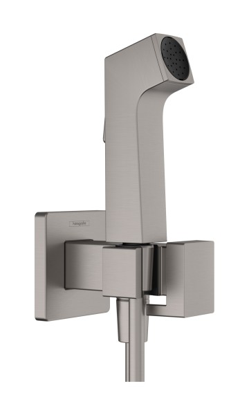 Hansgrohe Handbrause Bidette E f.Warmwasser m. Schlauch 1250mm und Porter brushed black chrome , 2