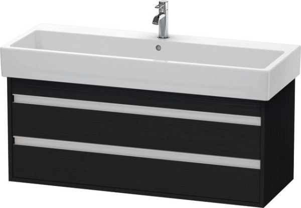 Duravit Ketho Waschtischunterbau wandhängend Eiche Schwarz Matt 1150x440x480 mm - KT663901616