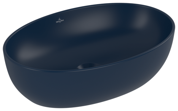 Villeroy & Boch Aufsatzwaschbecken Artis 438848 480x 325mm Oval ohne Überlauf Nightfall CeramicPlus
