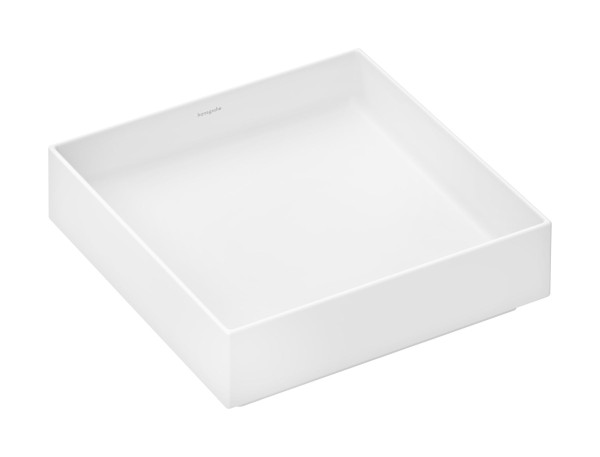 Hansgrohe Xuniva Evo E Aufsatzwaschtisch 400/400 ohne Hahnloch und Überlauf, Mattweiß, 60324700