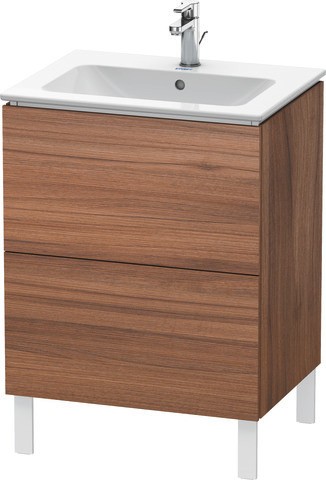 Duravit L-Cube Waschtischunterbau bodenstehend Nussbaum Matt 620x481x704 mm - LC662507979