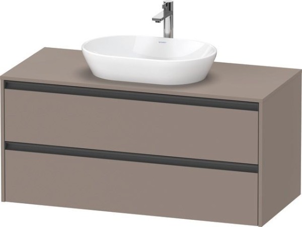 Duravit Ketho.2 Konsolenwaschtischunterbau wandhängend Basalt Matt 1200x550x568 mm - K24897043430000