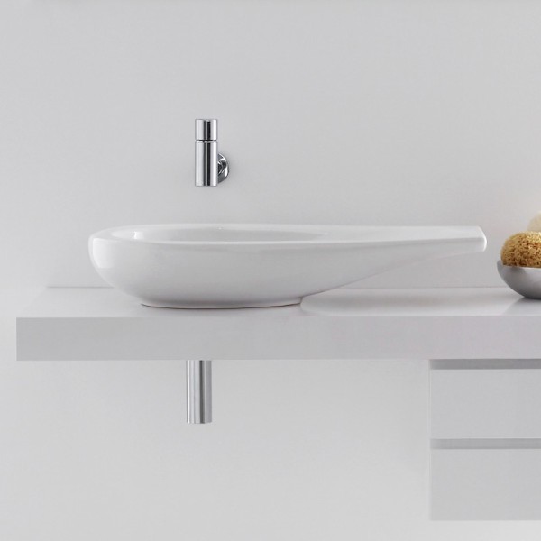 LAUFEN Waschtisch Il Bagno Alessi One 900x500, weiß mit LCC , Ablage rechts, 81497.5, 8149754001091