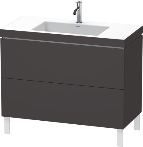 Duravit L-Cube c-bonded Set bodenstehend Graphit Supermatt 1000x480x698 mm - LC6938O8080