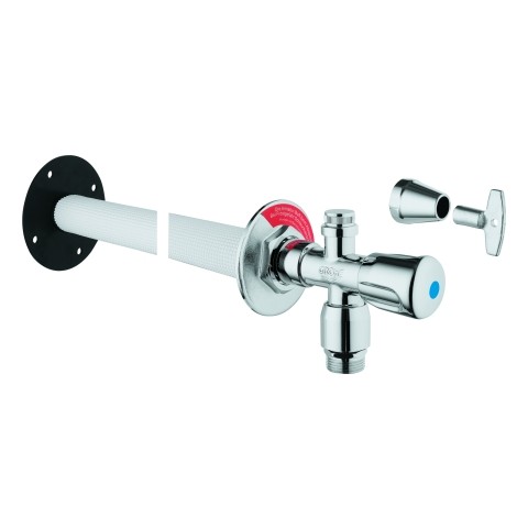 GROHE Außenwandventil Bausatz Eurotec 41206 DN15 mit Rohrbelüfter mattchrom