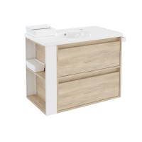 Cosmic Bsmart Waschtisch Cosmic Bsmart Waschtisch (Keramik) Mit Unterschrank, 81X46X65Cm, Eiche Nature-Weiss, B080208112066