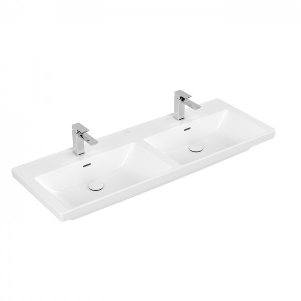 Villeroy & Boch Subway 3.0 Schrankwaschtisch, 1300 x 470 x 170 mm, Stone White CeramicPlus, mit Über