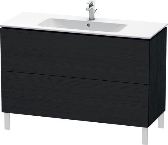 Duravit L-Cube Waschtischunterbau bodenstehend Eiche Schwarz Matt 1220x481x704 mm - LC662801616