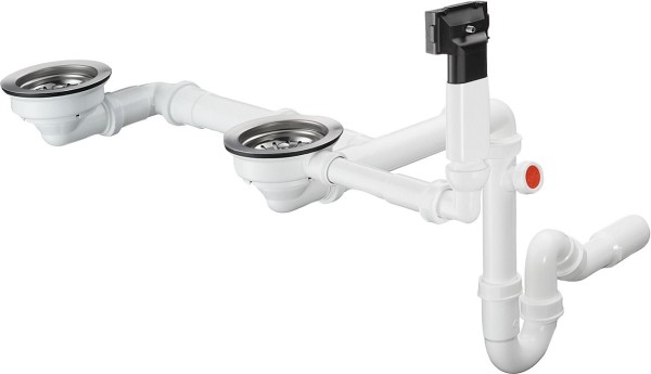 Hansgrohe Manuelle Ab- und Überlaufgarnitur Doppelbecken Granit D17-10, 43928000