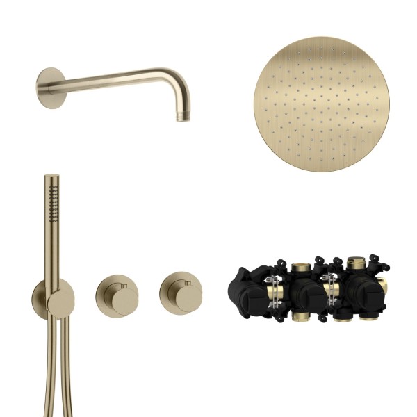 Herzbach MODUL7 Thermostat-Set T-RB250 Wandarm Regenbrause Ø25,0cm , 70.702711.1.41