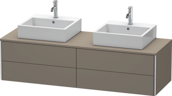 Duravit XSquare Konsolenwaschtischunterbau wandhängend Flanell Grau Seidenmatt 1600x548x400 mm - XS4